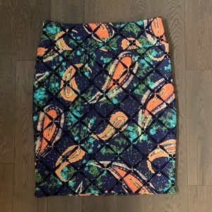LulaRoe Neon paisley Cassie pencil skirt